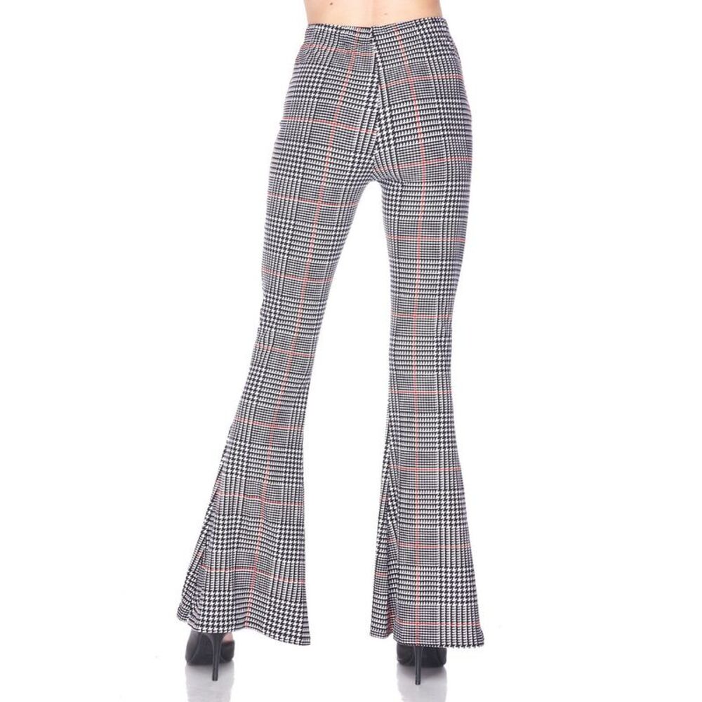 World of Leggings Buttery Smooth Burgundy Plaid Bell Bottom Leggings